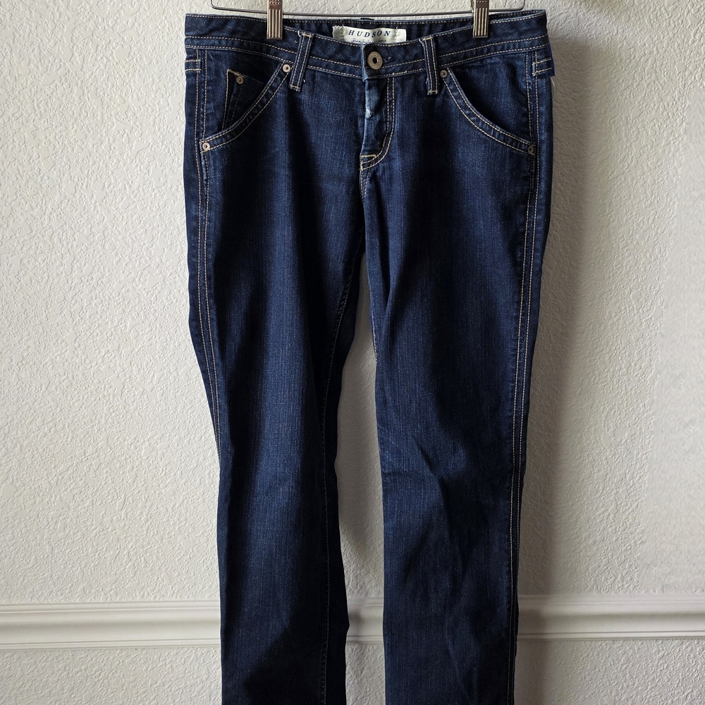 Hudson Jeans Indigo Denim with Contrast Gold Stitching
